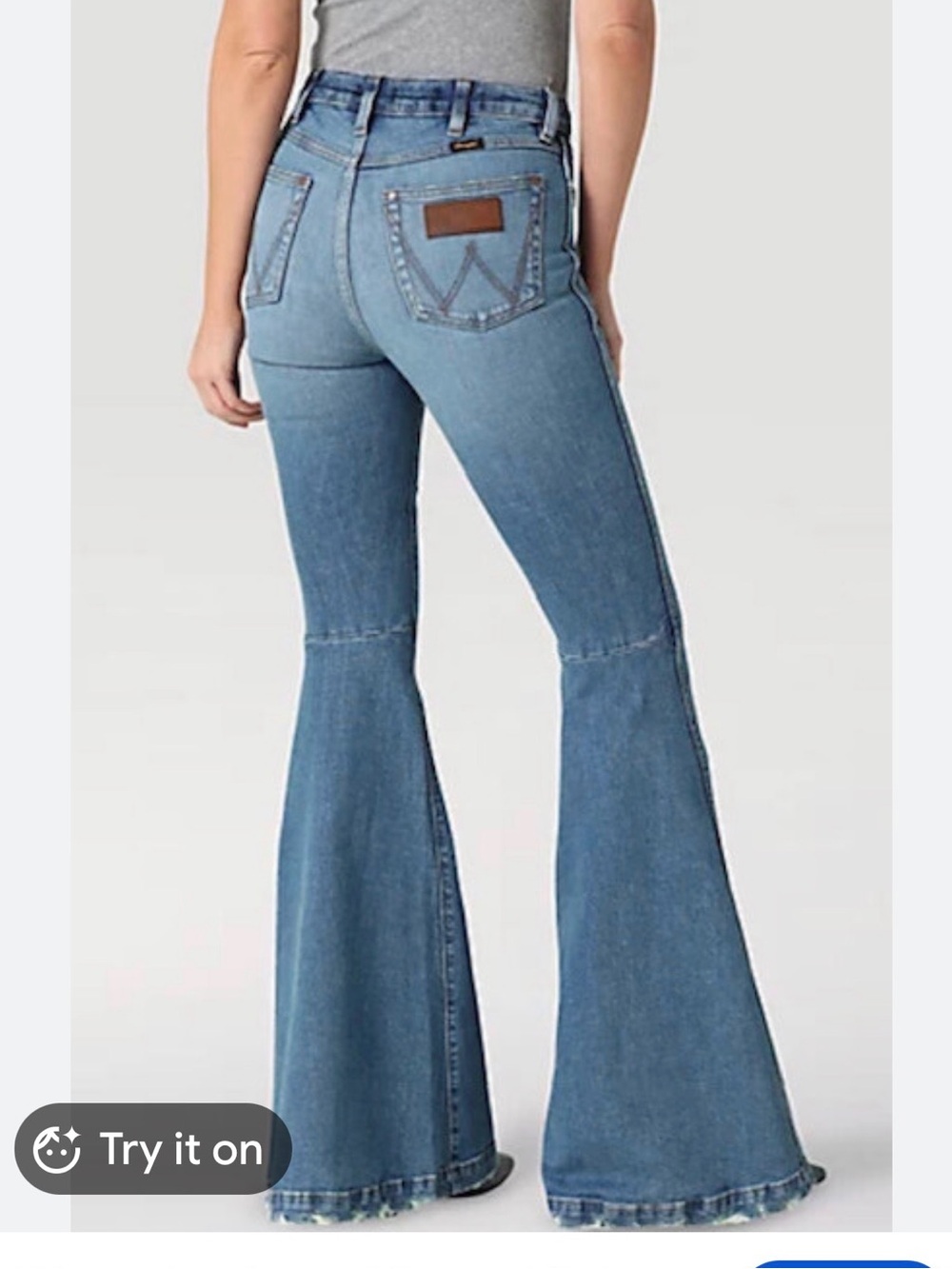 Wrangler Retro High-Rise Helen Flare Jeans in Light Blue Wash